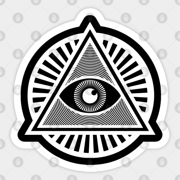 All-Seeing Illuminati Eye Symbol - White Version Sticker by DankFutura